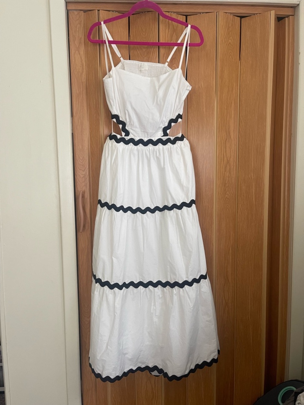 White Maxi Sundress with Black Trim